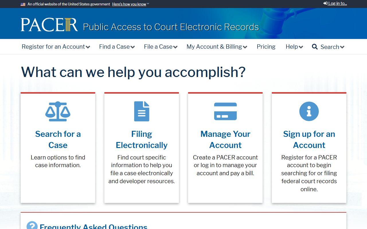 Prince William County federal court records access through the PACER portal